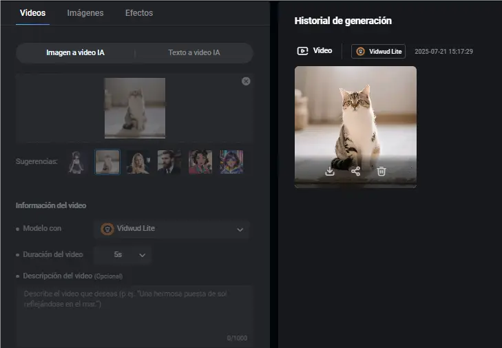 Cómo animar una imagen con Vidwud Imagen a Video-paso 4