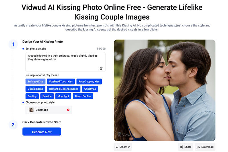 Couple Face Swap Vidwud AI Kissing