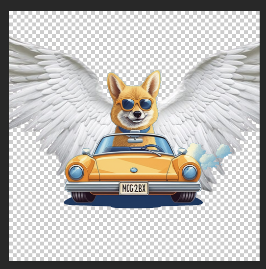How to Add Angel Wings to Dog with Photoshop - Step 7