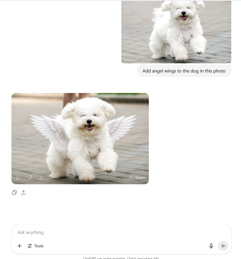 How to Add Dog with Angel Wings AI - Use ChatGPT 2