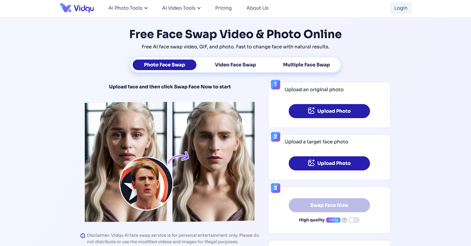 Vidqu AI Face Swap