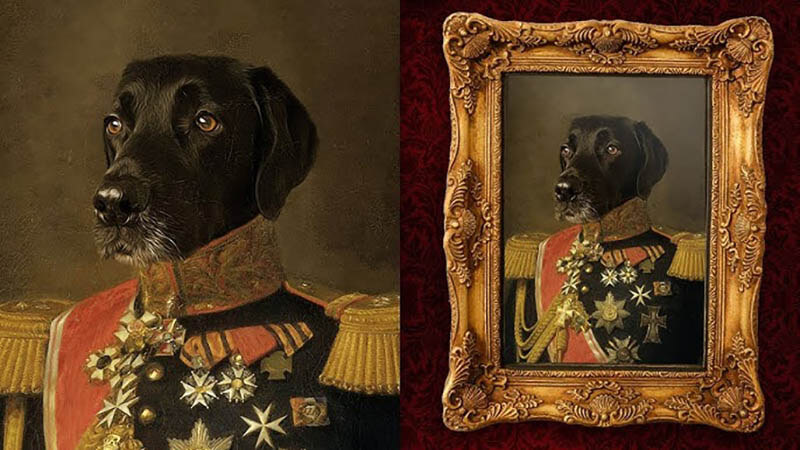 Dog Face Swap Oil Painting