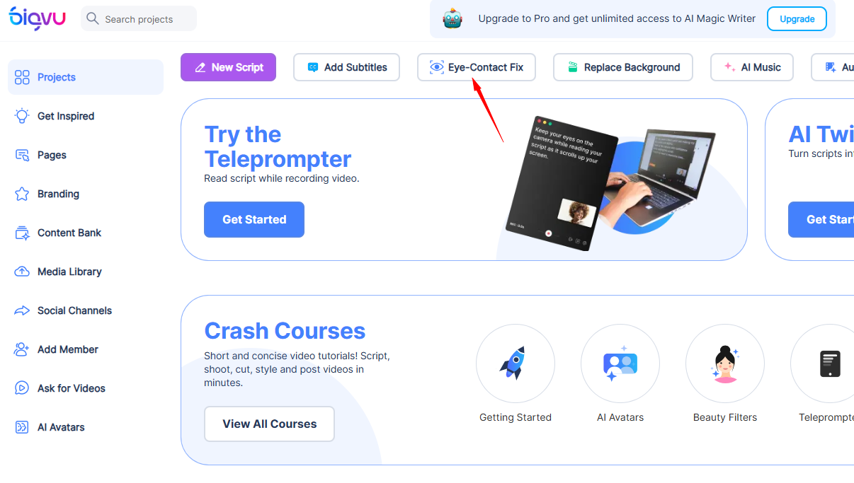 BIGVU - AI Eye Contact Video Editor