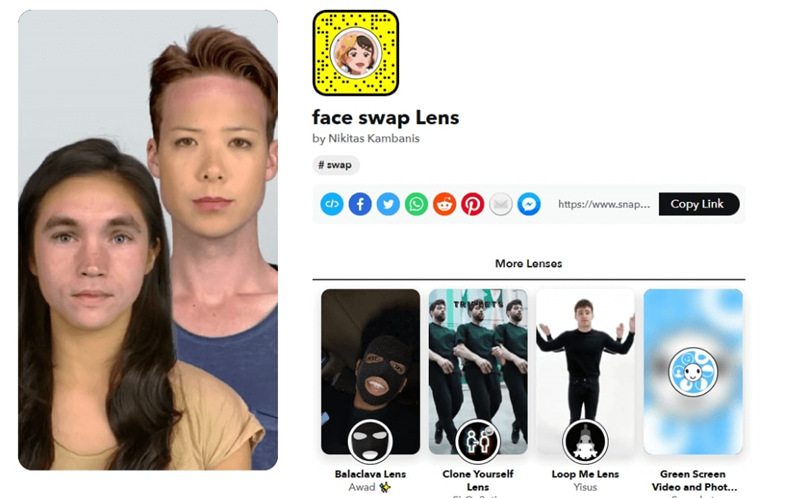 Open Snapchat Face Swap Lenses
