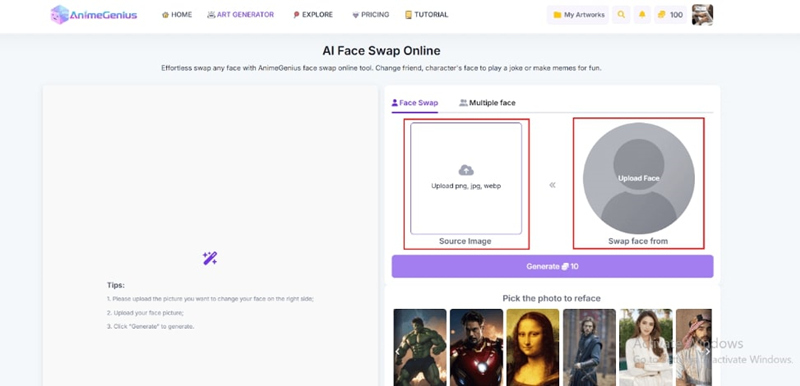 Upload a Clear Source Photo
