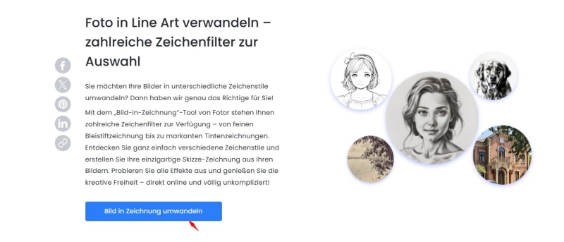 Bilder in Line Art umwandeln kostenlos mit Fotor