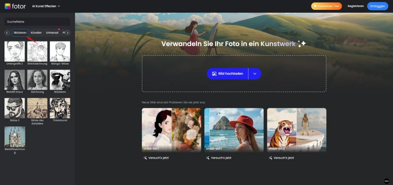 Bilder in Line Art umwandeln kostenlos online mit Fotor