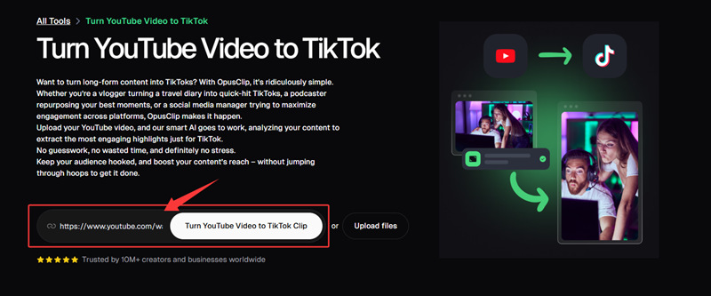 Opus Turns YouTube Video to TikTok