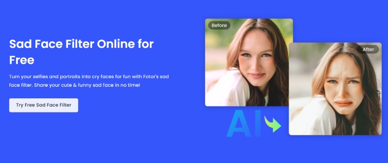Fotor Sad Face Filter Online