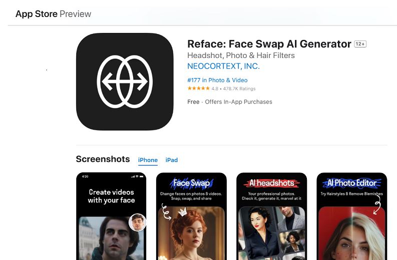 Movie Poster Face Swap App - Reface