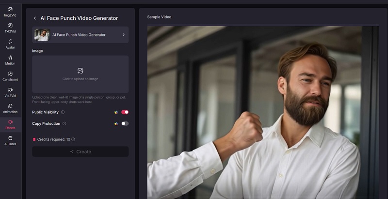 Pollo AI Face Punch Video Generator