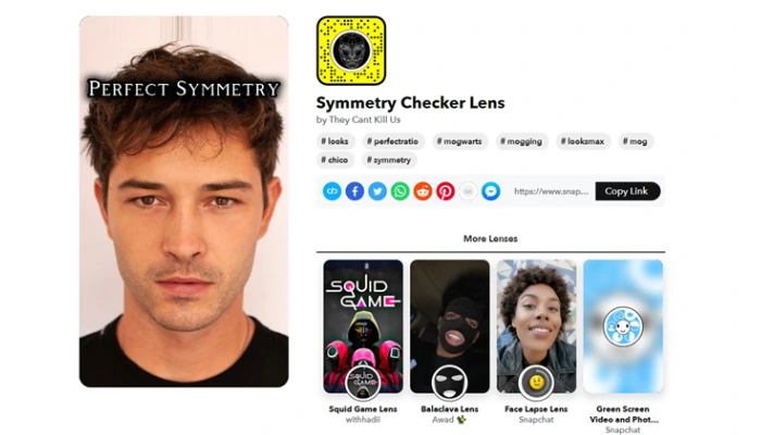 aplicativo simetria facial snapchat