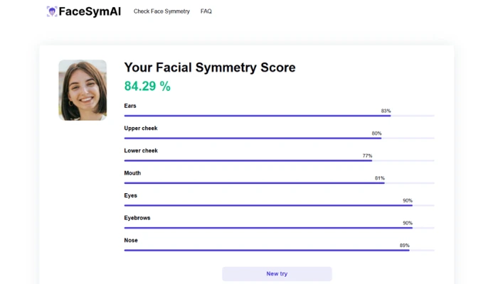 teste de simetria online de facesymai