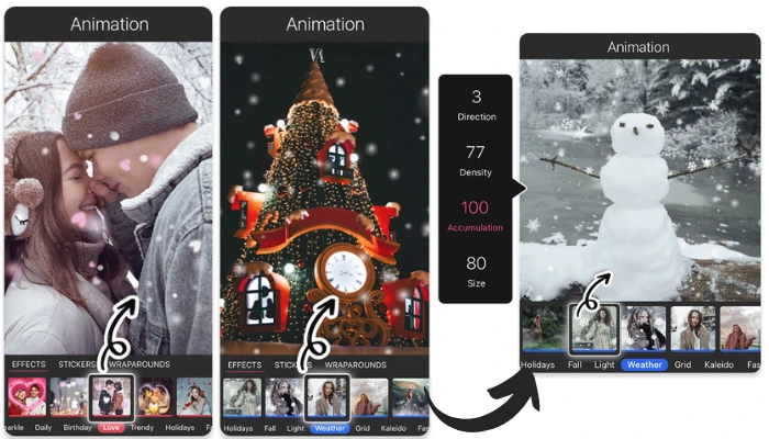 como colocar neve na foto com youcam perfect