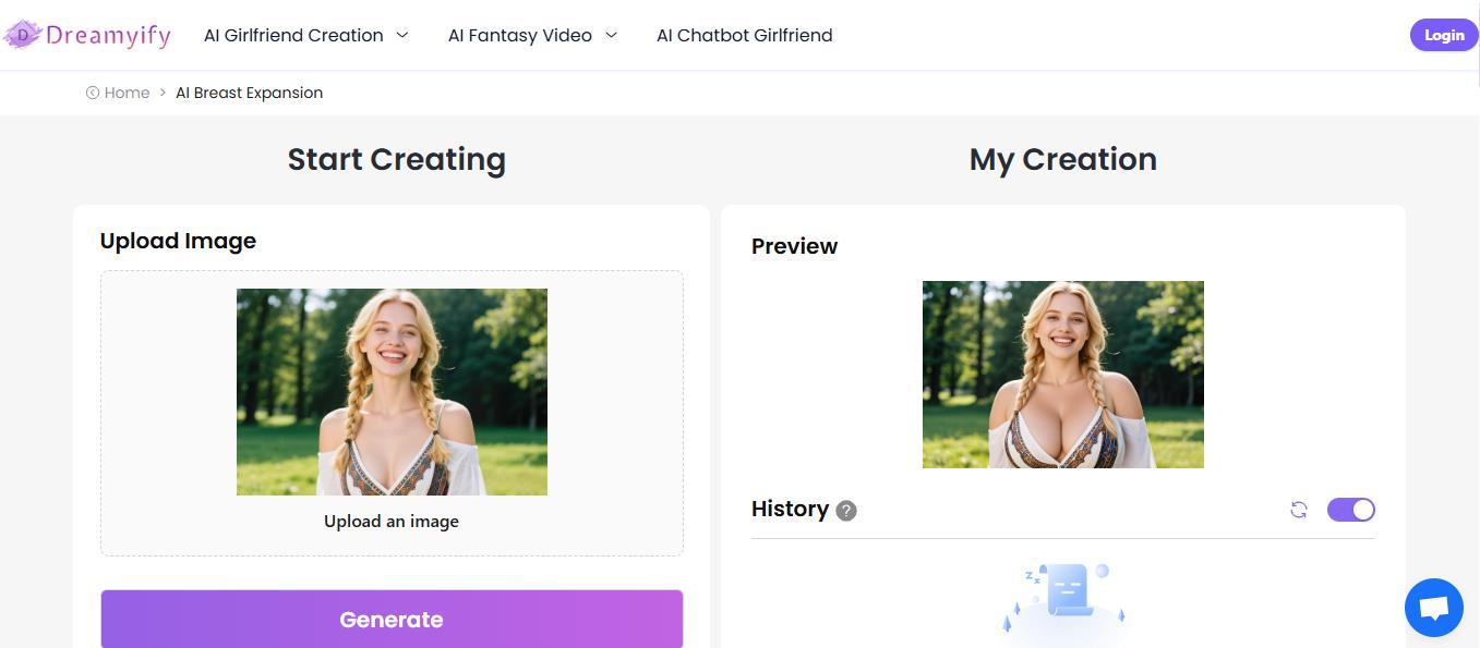 Dreamyify AI Breast Expansion