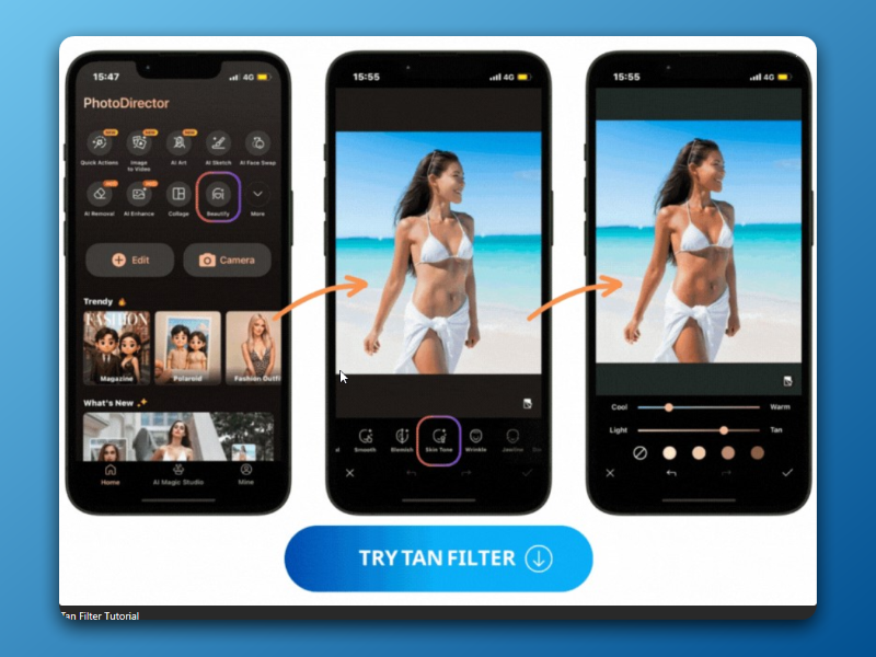 Cyberlink Photodirector Offering Tan Filter Presets