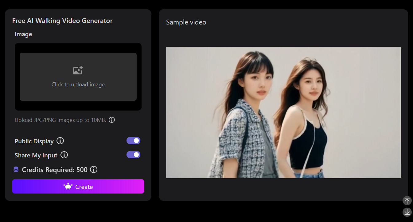 Dreamlux AI Walking Video Generator