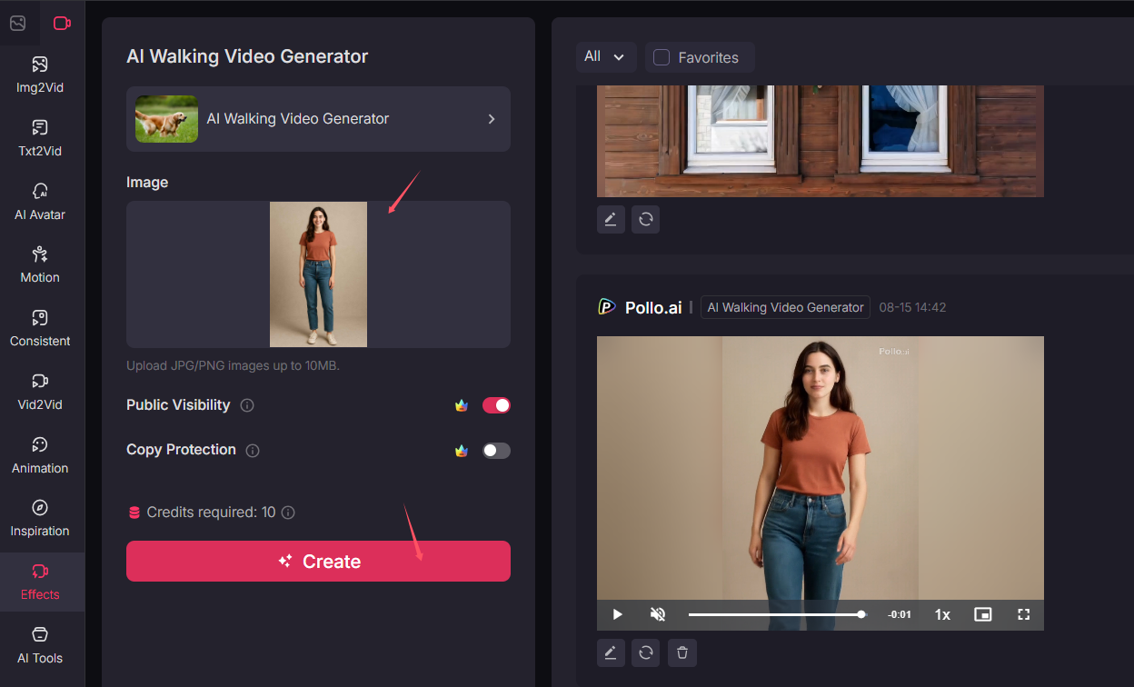 How to Generate AI Walking Video with Pollo AI