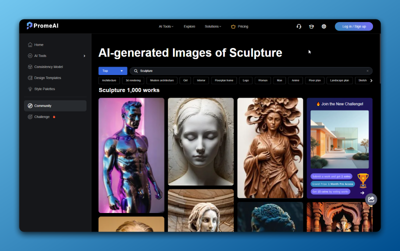 PromeAI AI Sculpture Art Interface