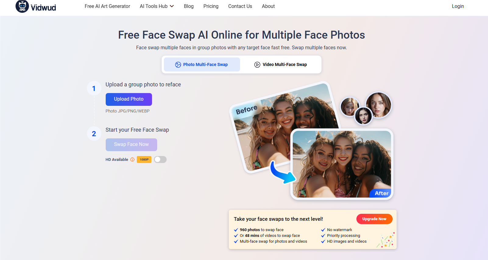 Multiple Face Swap in Vidwud