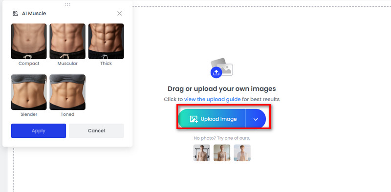 Put My Face on a Muscle Body with Fotor AI Muscle Step 2