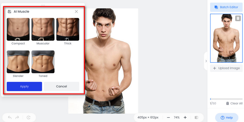 Put My Face on a Muscle Body with Fotor AI Muscle Step 3