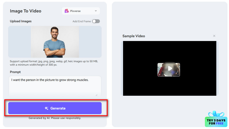 Put Your Face on a Muscle Body with Media.io AI Step 2