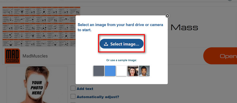Put Your Face on a Muscle Body with PhotoFunny Step 1