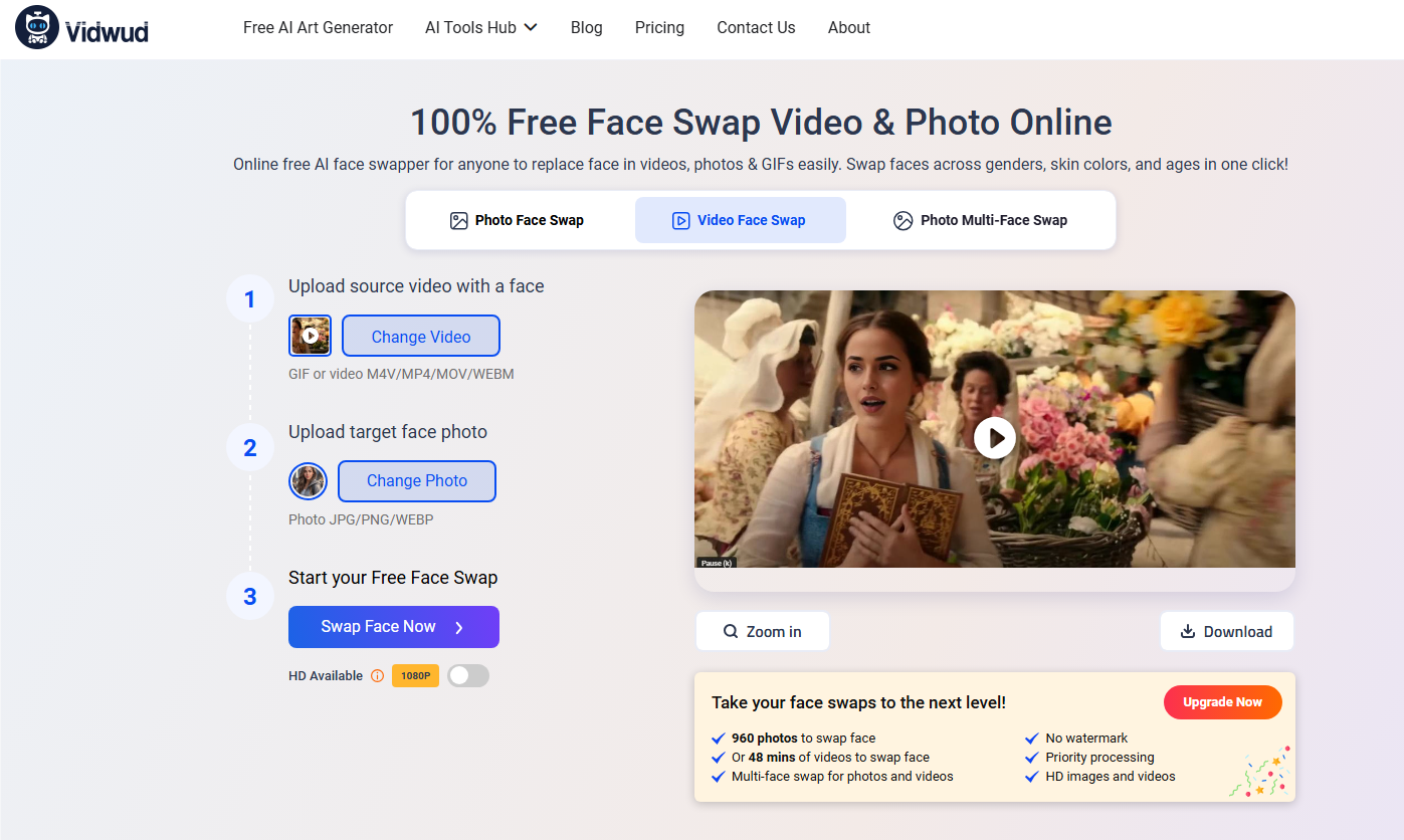 Video Face Swap of Beauty and the Beast