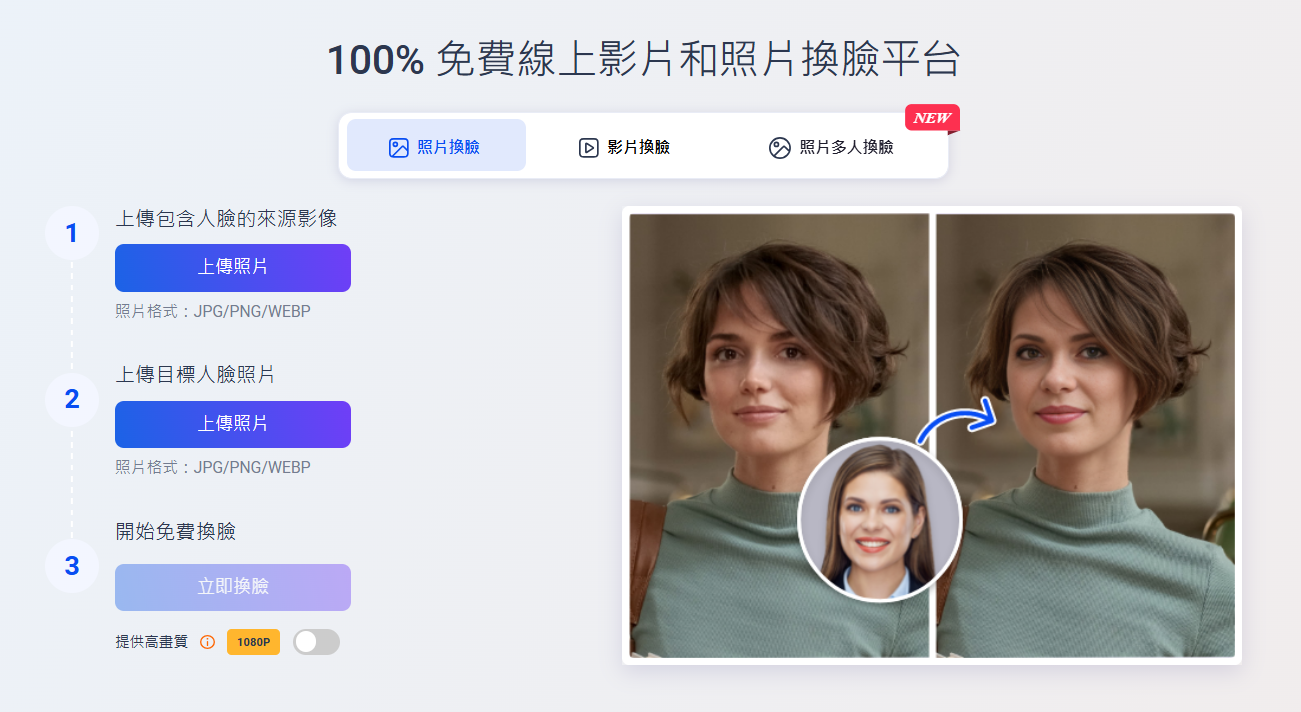 Vidwud多格式逼真換臉