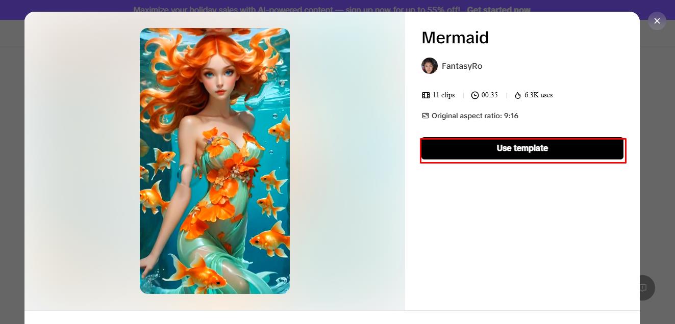 Select a Little Mermaid Template