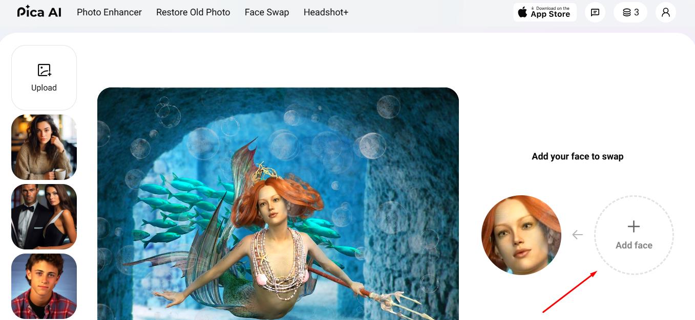 Upload Photo for Mermaid Transformation