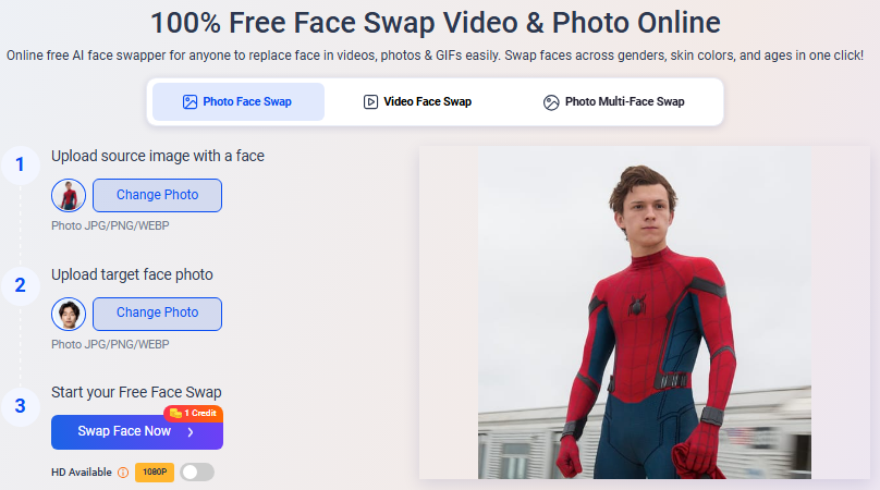 Vidwud Face Swap Spiderman