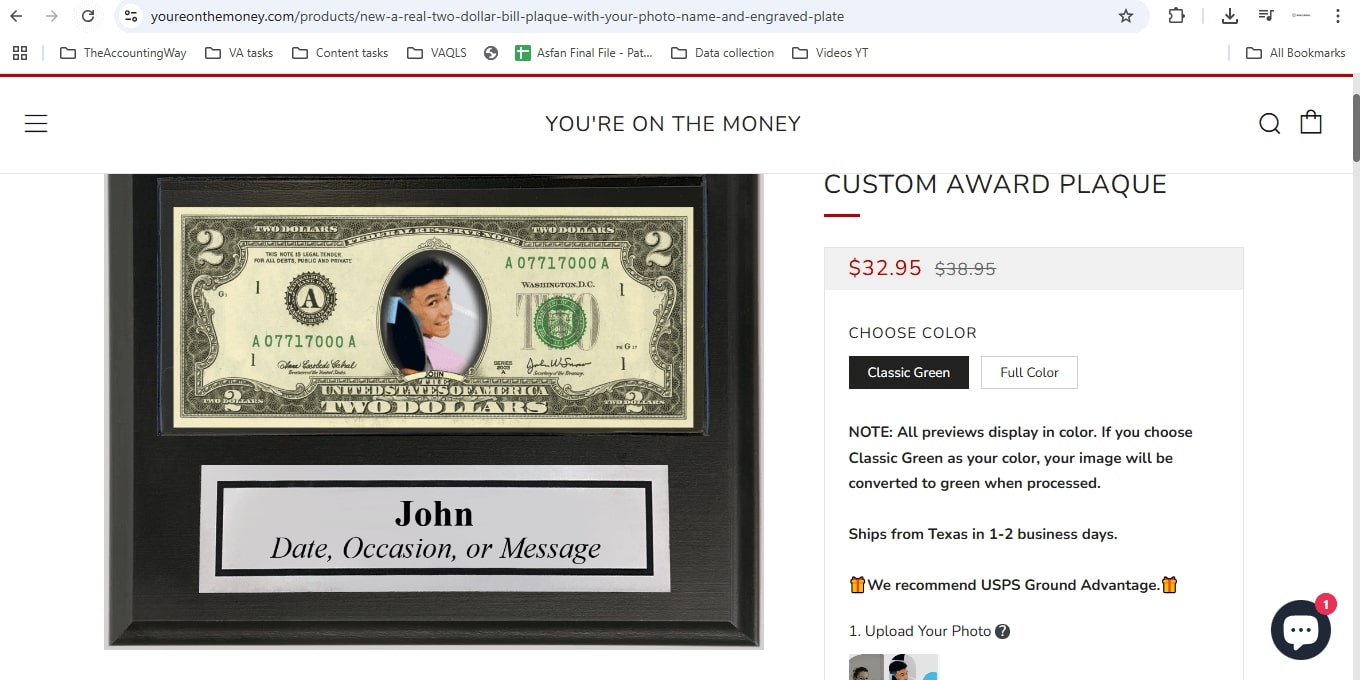 You’re On The Money Order Interface