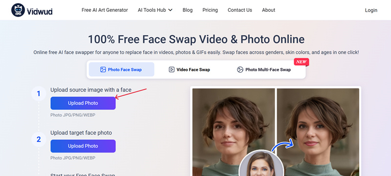 Click on the Upload Button of the Source Image