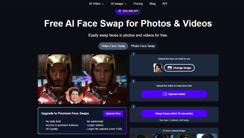 Magichour Face Swap Tool Interface