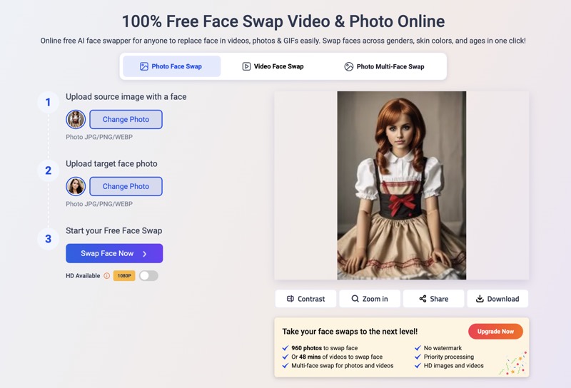 Swap a Face with a Doll