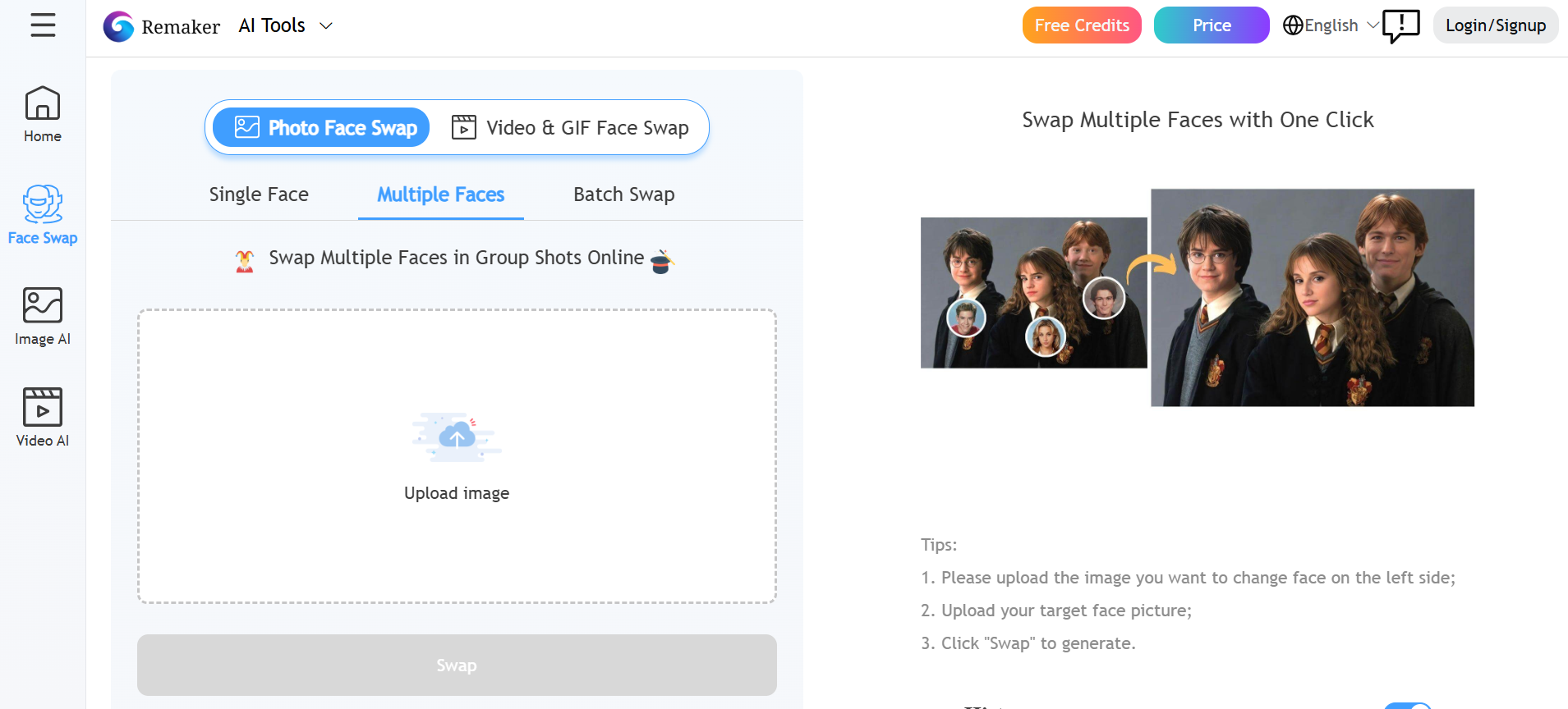 Remaker Multiple Faces Swap Tool