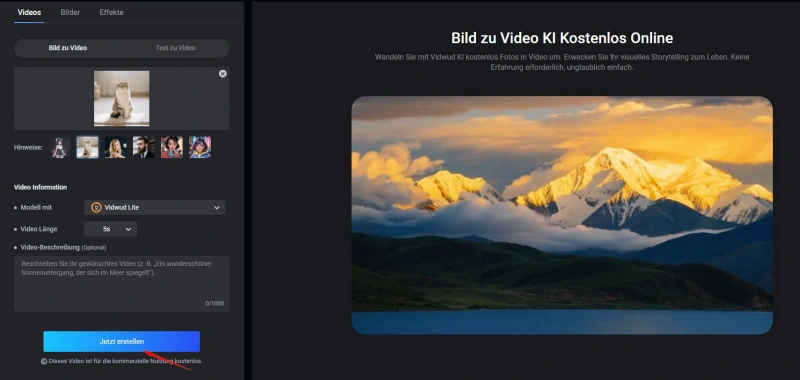So kann man Bilder animieren mit Vidwud Bild zu Video