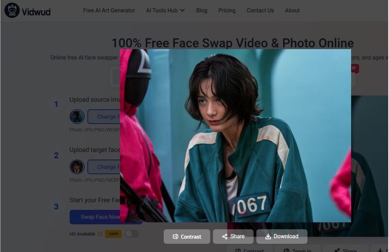 Squid Game Character Generator Swap Face Guide - Step 4