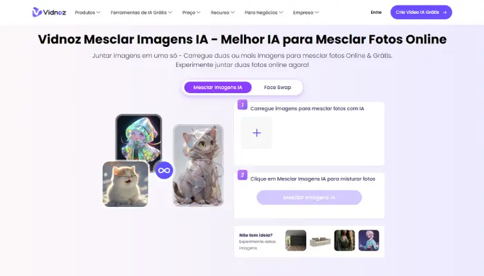 vidnoz mesclar imagem ia