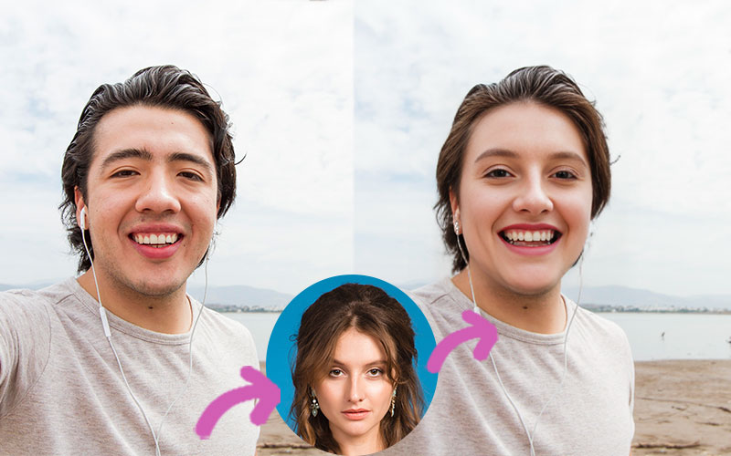 Vidwud Face Swap AI照片前後對比