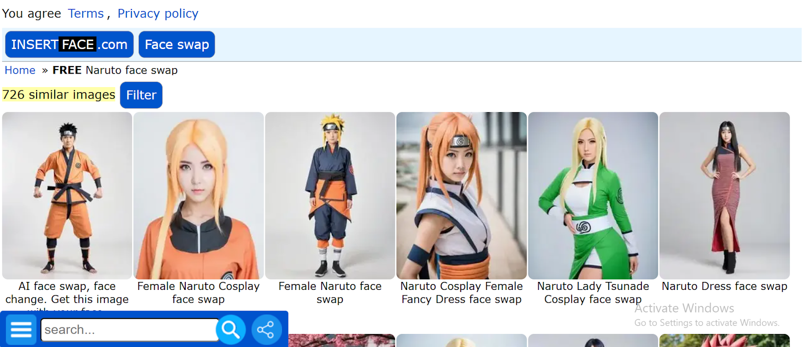 InsertFace Naruto Costume Face Swap