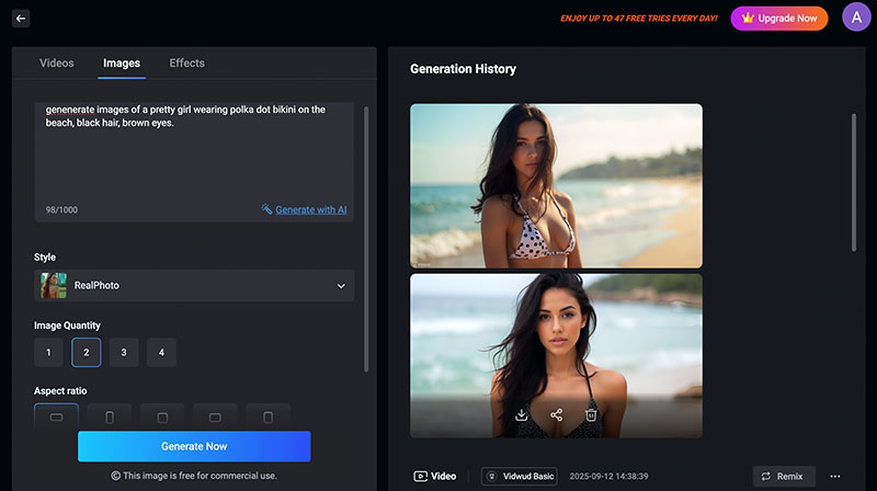 AI Bikini Dance Vidwud Create Images