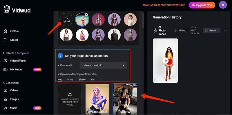 AI Bikini Dance Vidwud Upload Image
