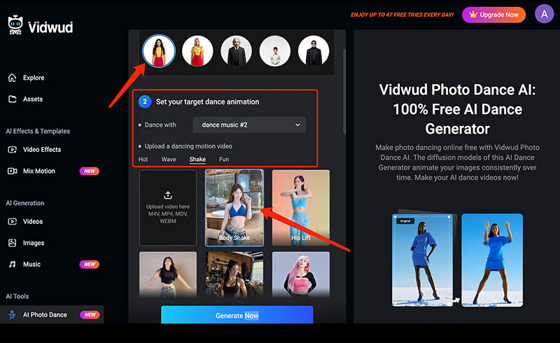 AI Body Shake Vidwud Upload