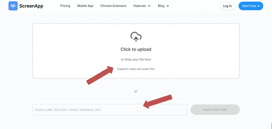 Video-URL hochladen oder einfügen