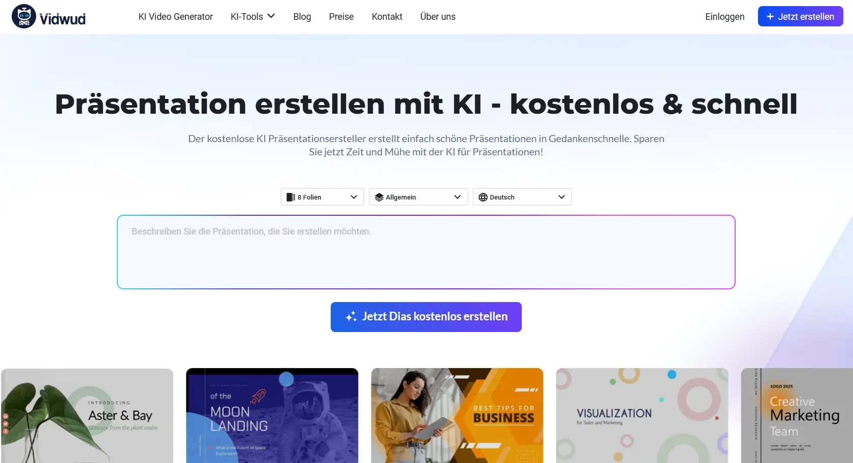 Vidwud AI PowerPoint Generator