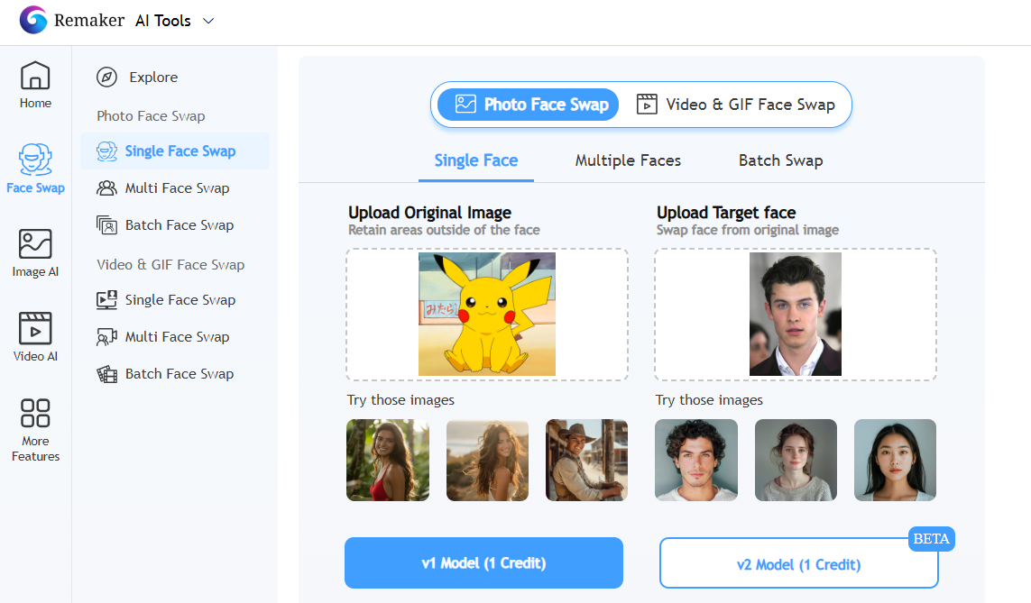 Create Pokemon Face Swap with Remaker AI