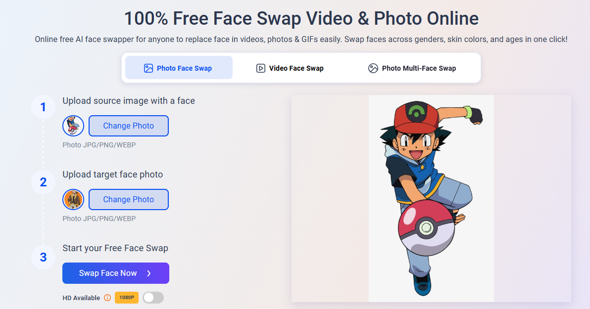 Vidwud Pokemon Face Swap Generator